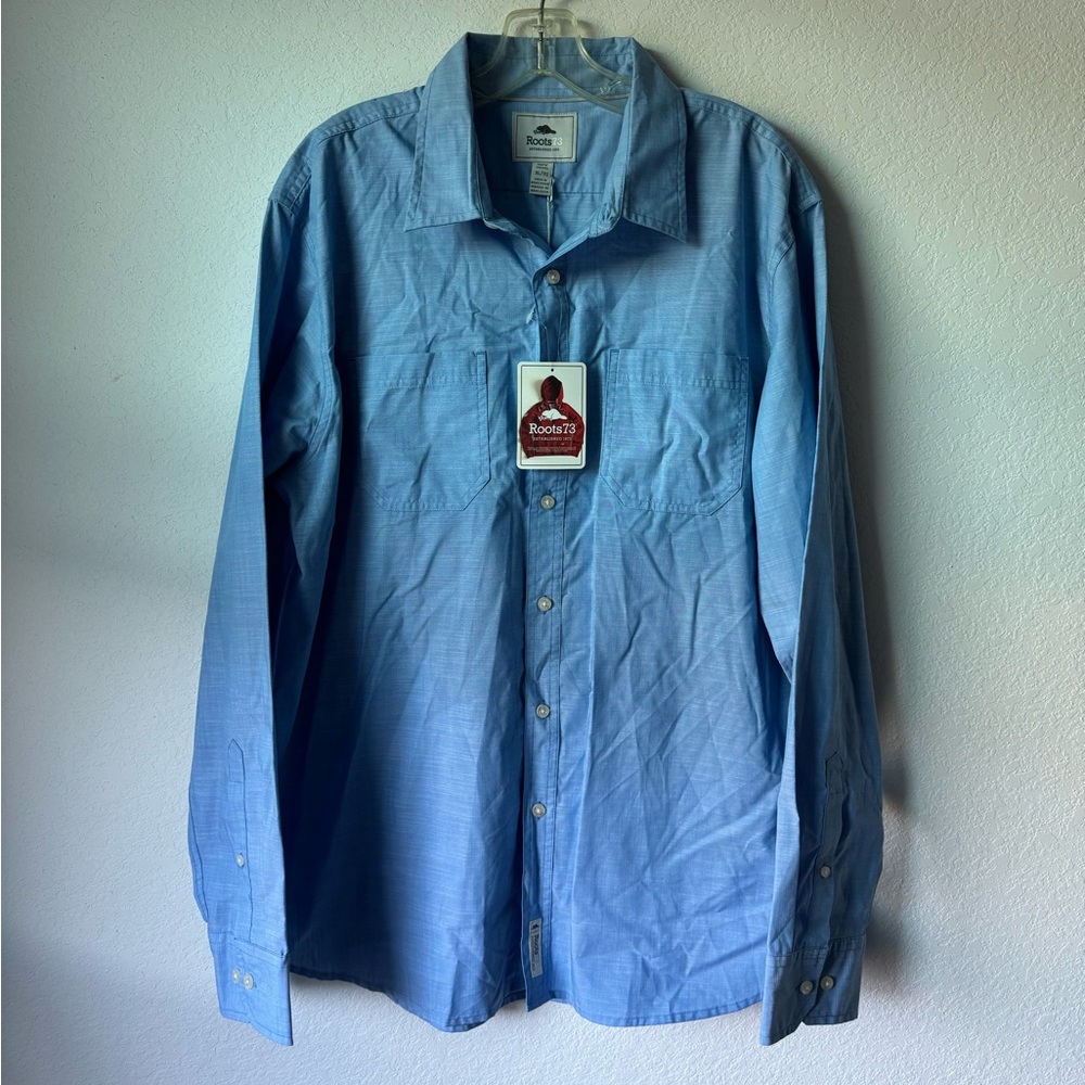 Roots 73 Audi Button Down Shirt Mens XL Blue